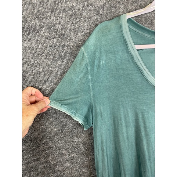 Umgee T-Shirt Dress Women S Green Excellent V-Neck Pocket Boho R7605 - Picture 3 of 11